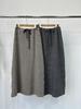 2025 Autumn/Winter Women's Korean Long Tie-Waist Striped Half Brushed Skirt