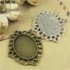 REGELIN Antique bronze/Antique Silver Oval Filigree Cameo Cabochon Base Setting 18*25mm 10pcs/lot Cabochon Pendant Settings