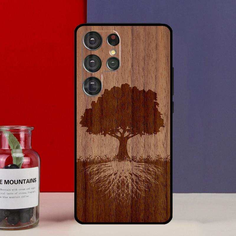 Tree Flower Bamboo Wood Funda Case For Samsung Galaxy S25 Ultra S9 S10 S20 FE S21 S22 S23 Plus S24 Ultra Phone Cover