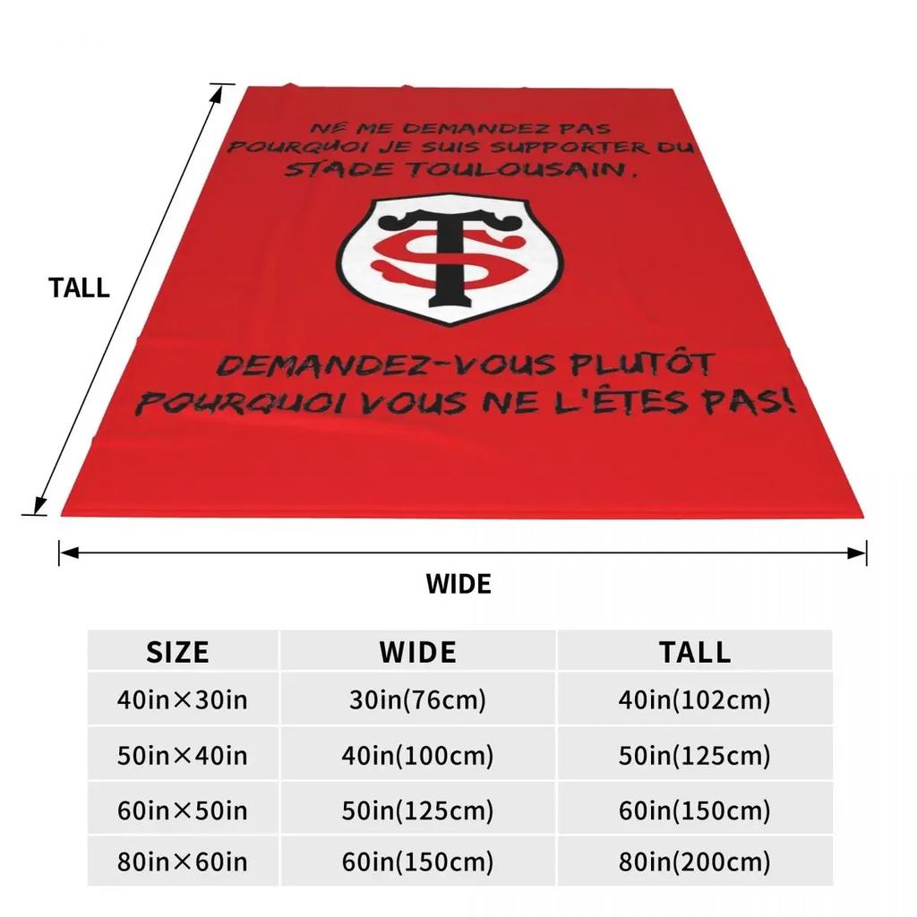 Sentence Stade Toulousain Blanket Fleece All Season Rugby Club Breathable Ultra-Soft Throw Blanket for Home Couch Bedspreads