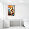 Vintage Future Science Fiction Magazine Cover Tin Sign - Menacing Yellow Cat & Alien Landscape Retro Sci-Fi Pulp Art Metal Poste