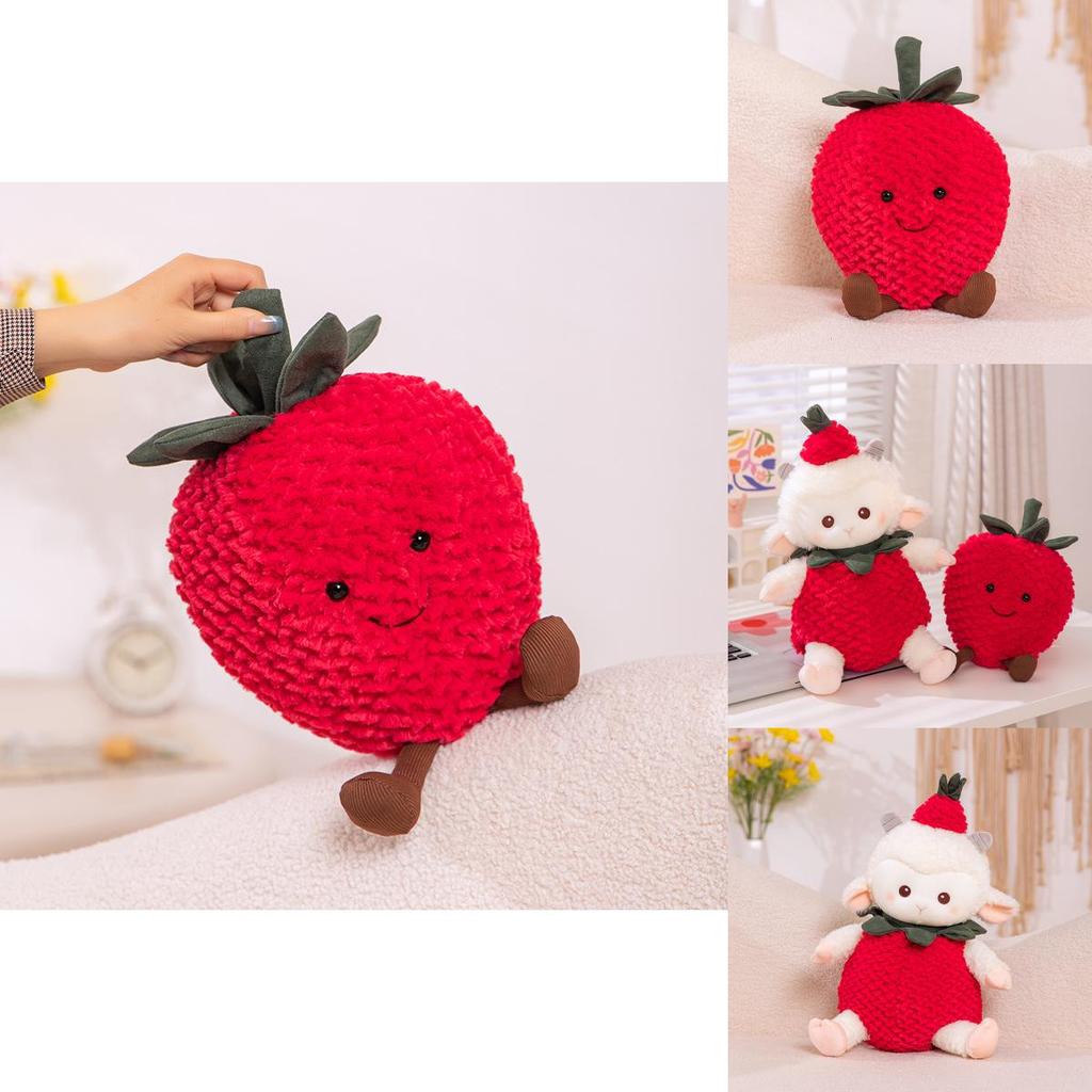 Adorable Strawberry Sheep Plush Toy Soft And Cuddly Stuffed Animal Doll For Kids