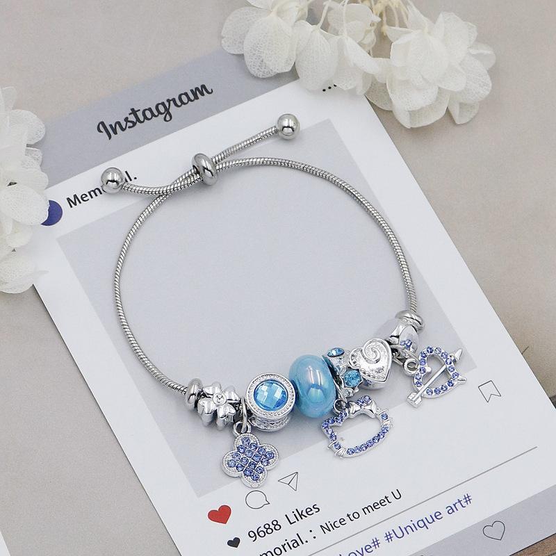 Adjustable Chain Bracelet With Diamond Accent Hollow Smiley Face Beads For Women Luxury Style Jewelry