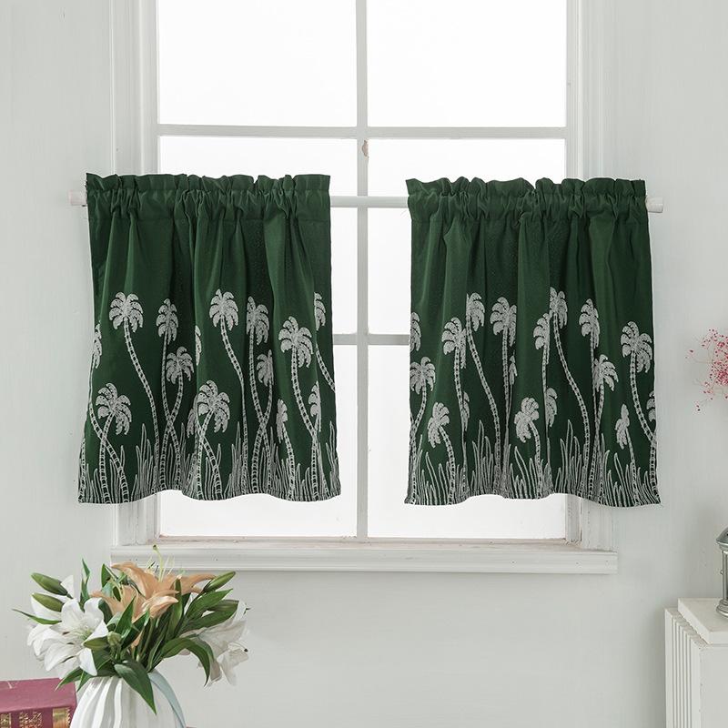 Embroidered Curtains Kitchen Curtains Door Curtains Through Rods Small Curtains American Pastoral Style Curtain Finished Products