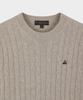 BROOKS BROTHERS [Heritage] Wool Cashmere Cable Sweater (Light Grey) (Bbwrmhg411)