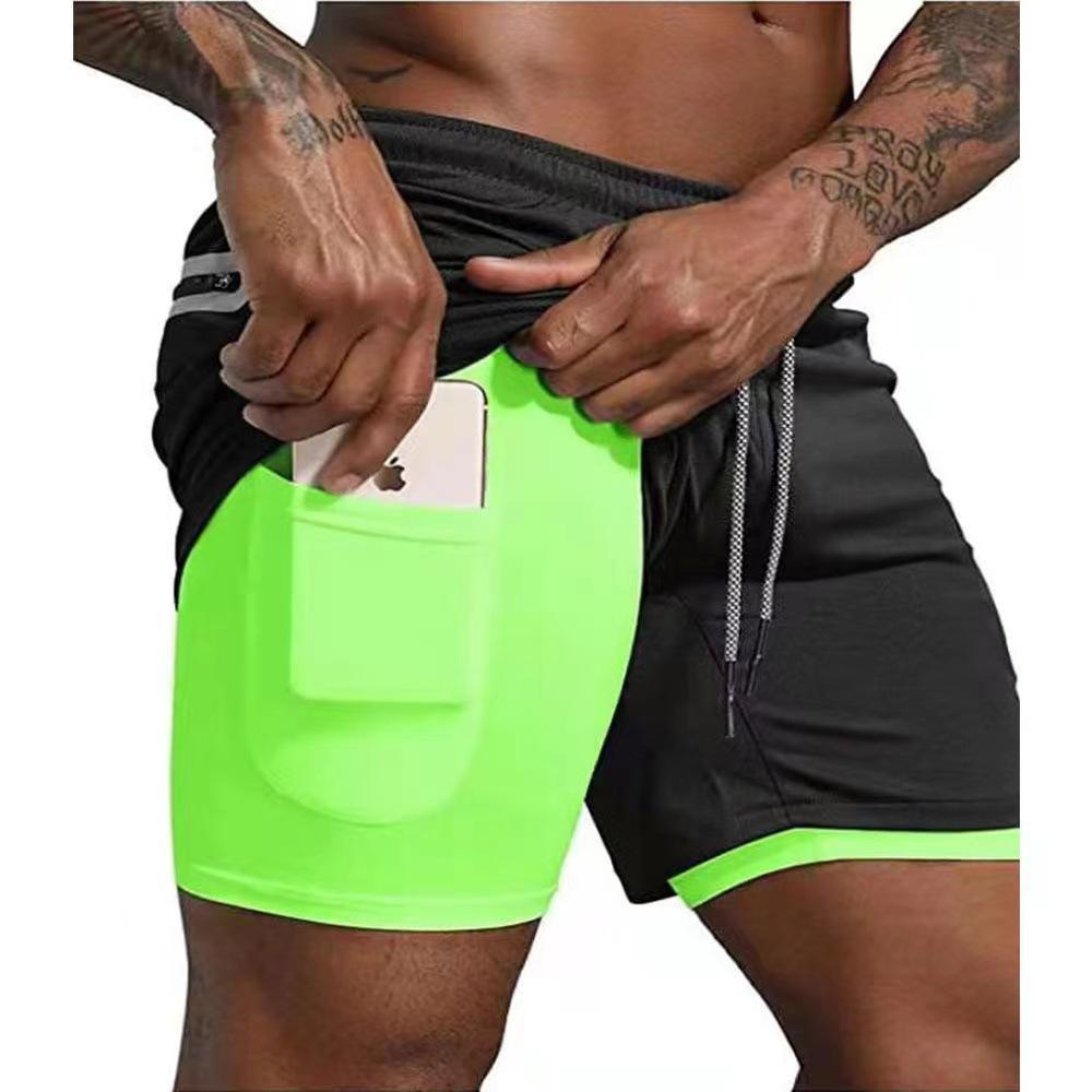 Men's Trendy Quick-Drying Breathable Sports Shorts - Double Layer Fitness Summer Wear