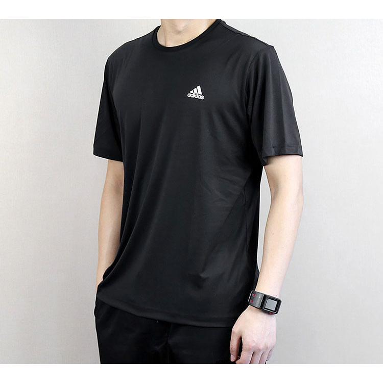 adidas T Shirts Men's Black Crew Neck Moderate Straight Fit AZ4076