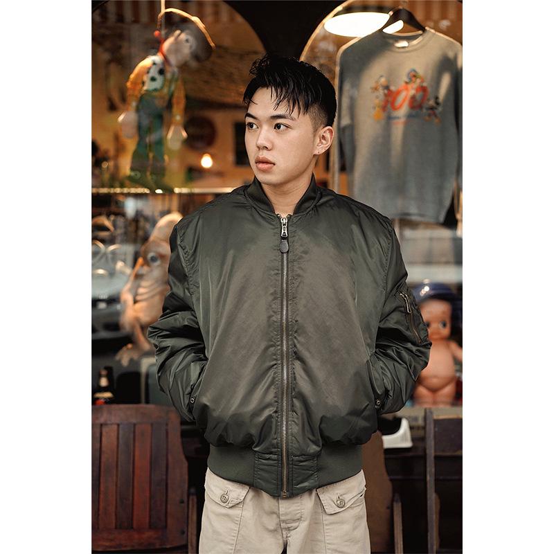 Giacca da pilota militare Normanlong MA1: Giacca da baseball Air Force classica da uomo, spessa, autunno-inverno