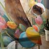 Easter Tulips Eggs Bunny Tulle Curtains For Living Room Sheer Curtain For Bedroom Kitchen Blinds Voile Curtains