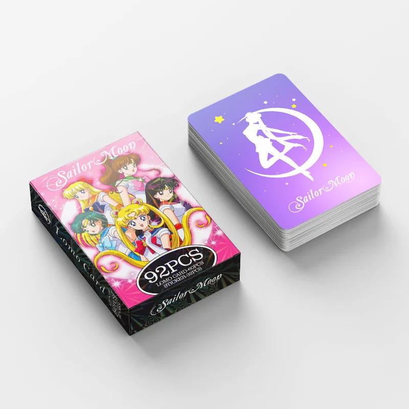 92 Cartes Lomo Sailor Moon Pocard Double Face Tsukino Usagi Autocollants Motif Anime Album Po Collection de Cartes Postale Cadeau