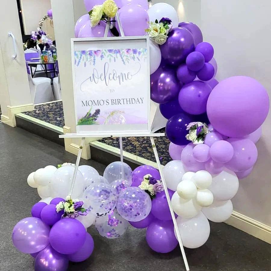 202PCS Purple Latex Balloon Set Suitable for Birthday Parties, Weddings, Valentine's Day Party Decoration