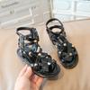 Girls Fashion Summer Roman Boots Hightop Girls Sandals Kids Gladiator Sandals Child Open Toe Sandals Rivet Show Kid Shoes