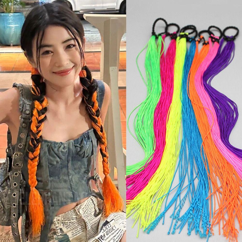 

Сделай сам конский хвост плетеный волос веревка модный головной убор корейский ободок для волос красочный грязный парик подарок для девочек