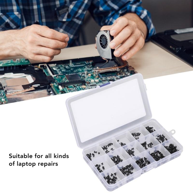 450 PCS Laptop Screws 15 Type Portable Universal Laptop Replacement Repair Carbon Steel Screw Kit With Storage Box
