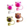 4Pcs Silicone Straw Cover Caps Capybara DustProof Drinking Straw Caps Plugs Reusable Straw Tip Lid for Tumblers Cup