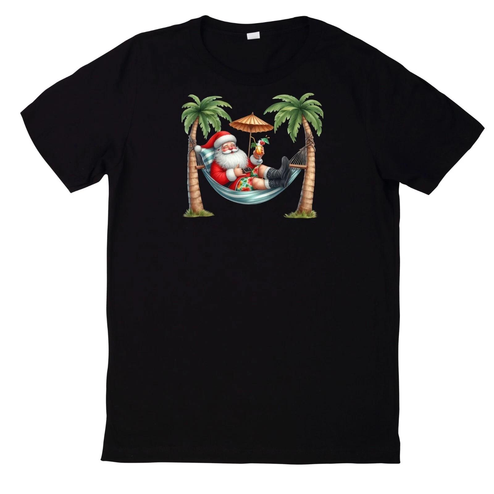 T-Shirt Weihnachtsmann im Sommer Motiv Baumwolle S