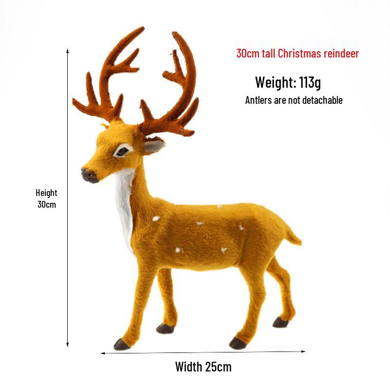Fawn Sika Deer Christmas Ornaments - Small Decorative Reindeer Props