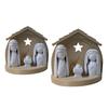 Yousheng Nativity Set Figurine Lighted Jesus Nativity Scene Collection with Manger And Figures for Christmas Indoor Tabletop Decor