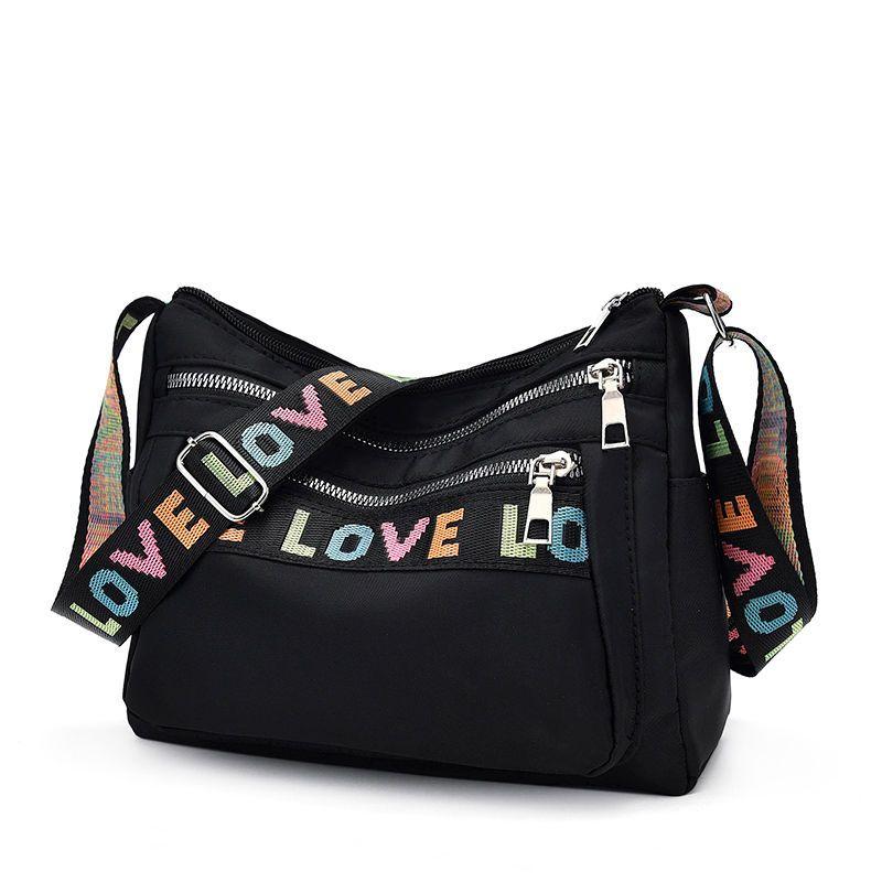 

Женская сумка, повседневная водонепроницаемая нейлоновая сумка-мессенджер, сумка для матери, ткань Оксфорд, сумка на плечо, парусиновая сумка на плечо One Size чёрный