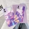 Japan Anime Landscape Phone Case For iPhone 16 11 15 12 14 Pro Max 12 13 Mini 7 8 Plus X XR XS Matte Purple Street View Cover