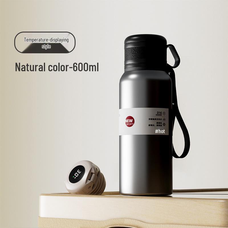 Large Capacity Double-Lid Stainless Steel Insulated Cup with Tea Separator for Men and Women - Portable, Car-Friendly, and Outdoor Ready