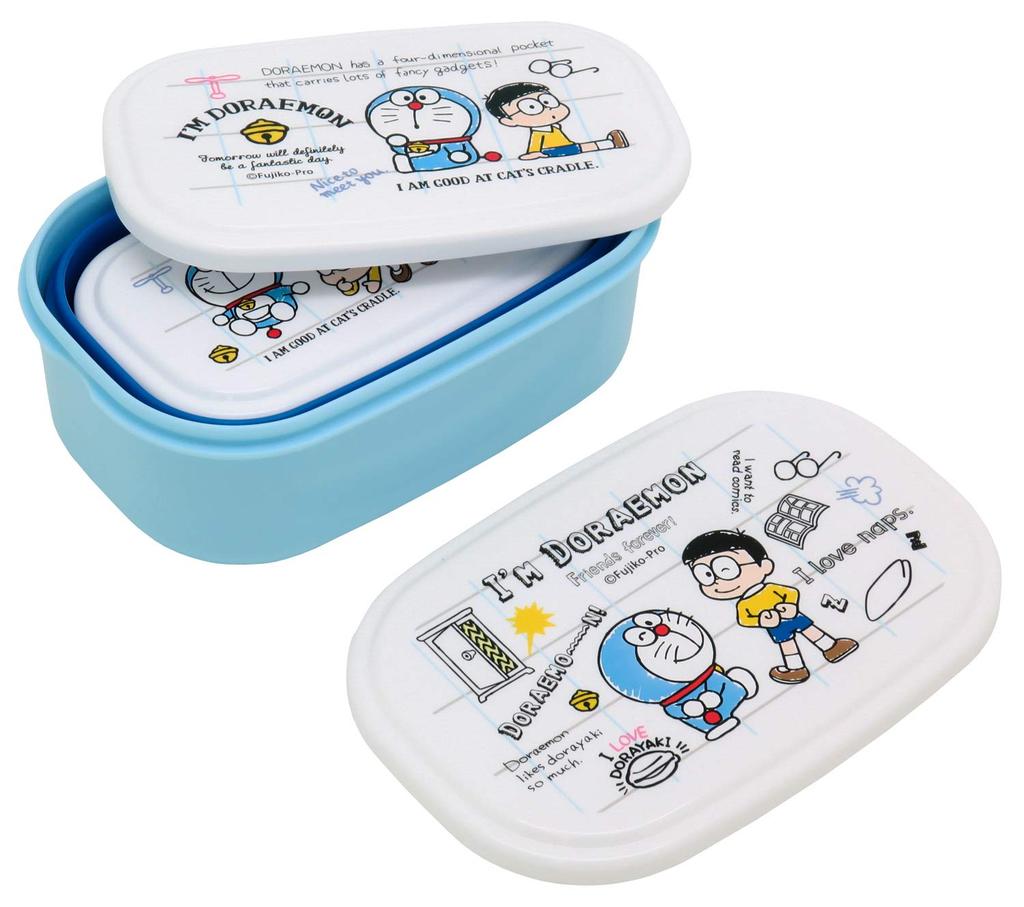 OSK Doraemon Bento Lunch Set of 3 Sealable Containers Made in Box, [180ml/300ml/480ml/Compact Storage/Nesting Design], Japan, SP-31