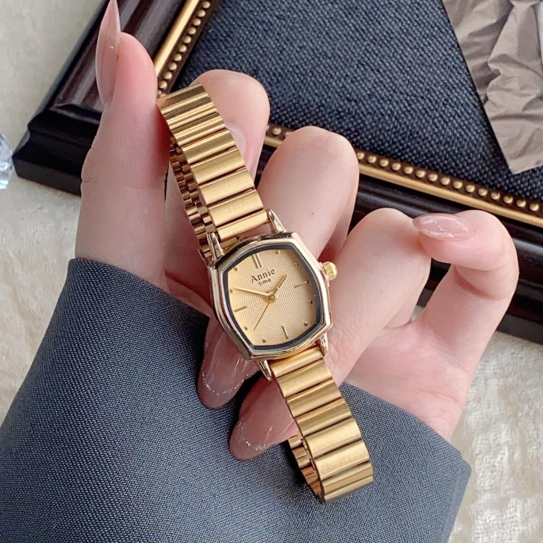 

Шикарные кварцевые часы с необычным циферблатом и золотым бамбуковым стальным браслетом для студентов