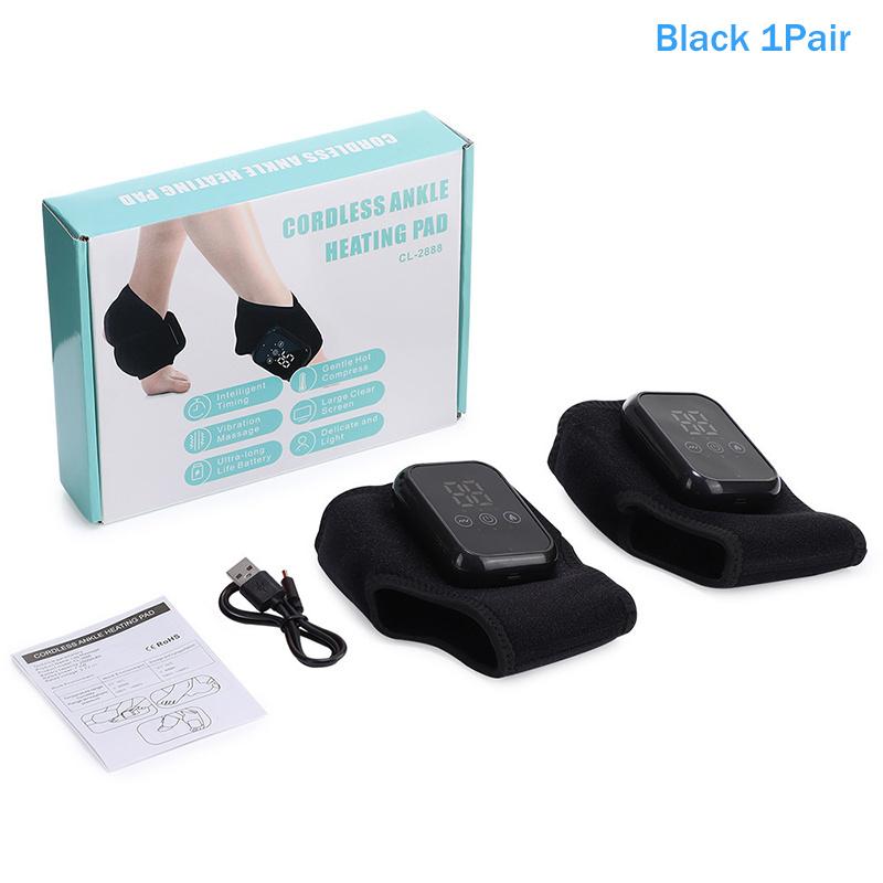 Electric Heating Ankle Guard 3 Levels Hot Compress Vibration Massage Cordless Foot Massager Ankle Joint Protection Heating Strap