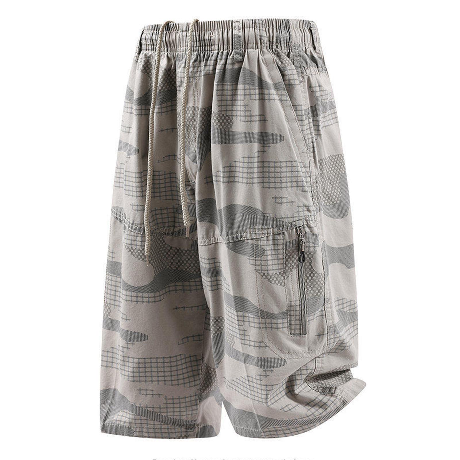 

Men s Casual Pants, Summer Lightweight Beach Shorts, Three-quarter Length Shorts XL хакі