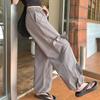Simple Style Drawstring Bowknot Casual Pants for Women Summer High Waist Slim Loose Versatile Wide Leg Long Pants