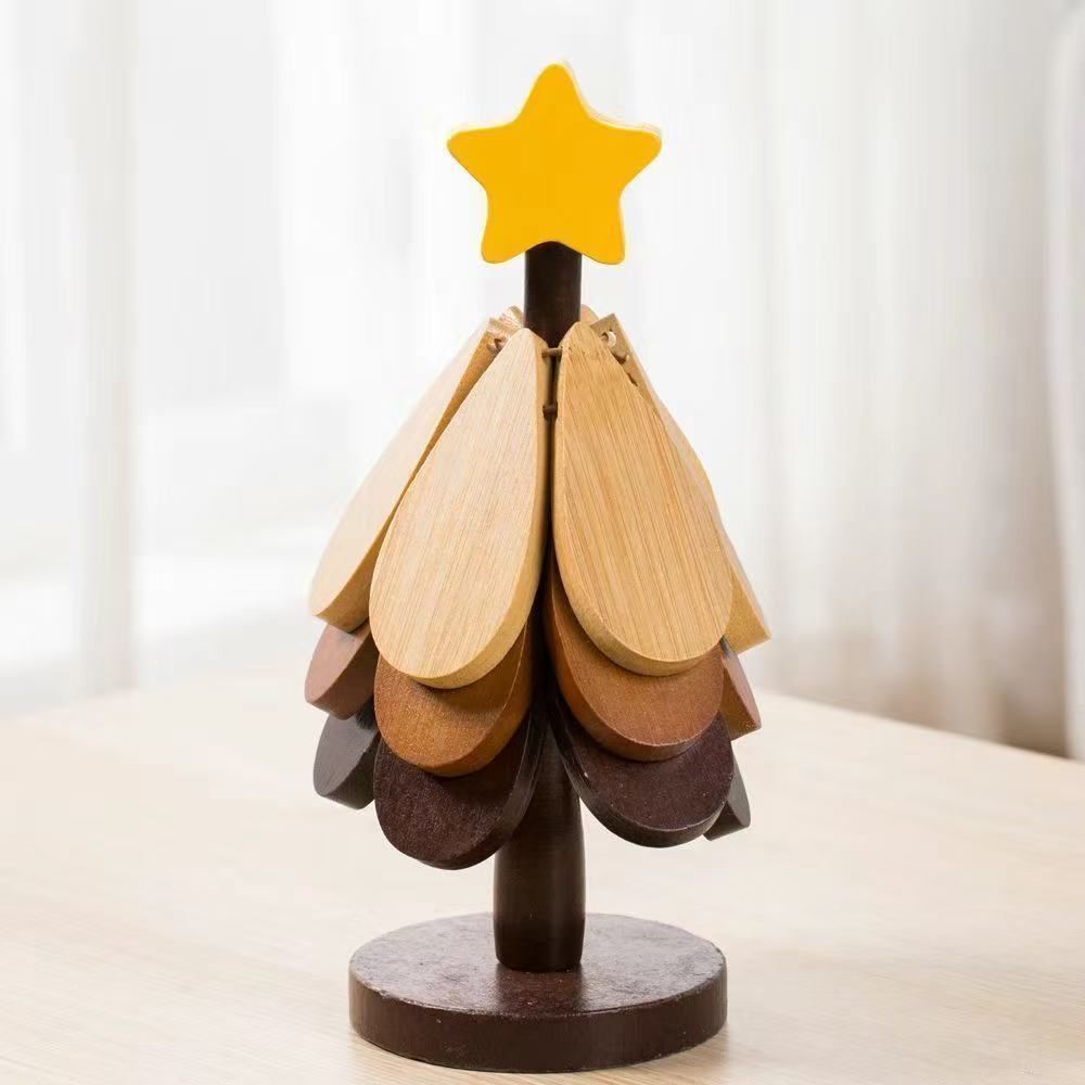 

Creative bamboo heat-resistant mat, suitable for hot dishes and quartz pots, tripod set, 3 bamboo placemats, coasters. L звезда