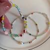 Broken Silver, Rainbow Smiley Face, Beaded Bracelet, Women'S Niche Versatile, Sweet Temperament Stacked, Absolutely Worn Accessories