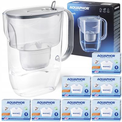 Aquaphor Fresh 3.2L Gray Water Filter Pitcher With 7 Maxfor+ Cartridges