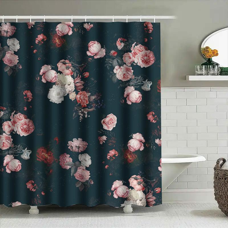 Vibrant Butterfly Shower Curtain Watercolor Floral Print Bathroom Decor Extra Long Size for Bathtub or Stand Up Shower Enclosure