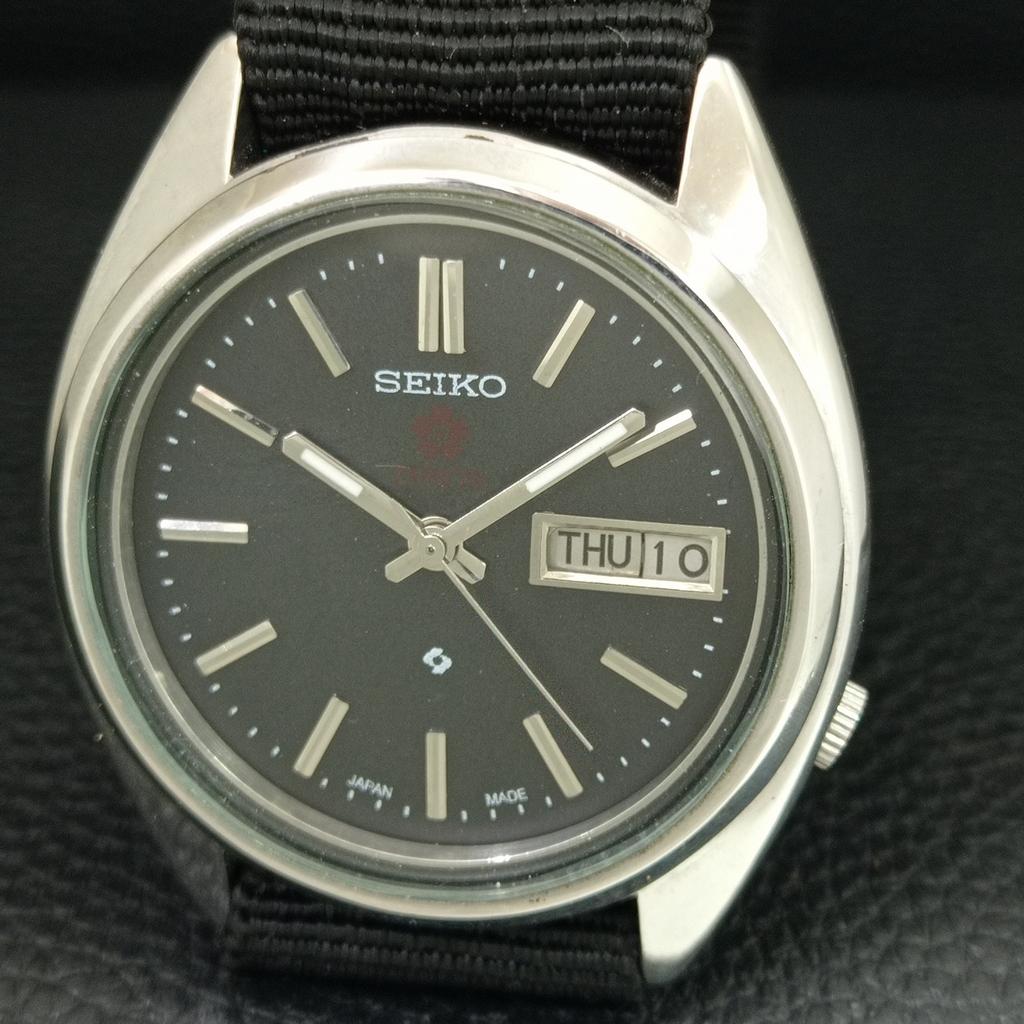 VINTAGE SEIKO EXPO 70 AUTOMATIC 7009A JAPAN MENS BLACK DIAL WATCH a708740-1