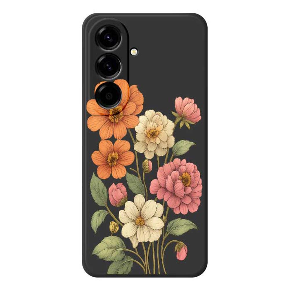 

Чехол для Samsung Galaxy A56 5G с красивым цветочным принтом, ТПУ задняя крышка для телефона с прямыми краями Black