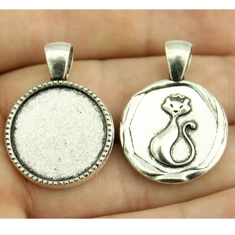 Hodí se pro kulatý 20mm skleněný kabošon Základní lůžko Podložka Bezel Doplňky Díly Chlapecké šperky Cool Dárky Pro