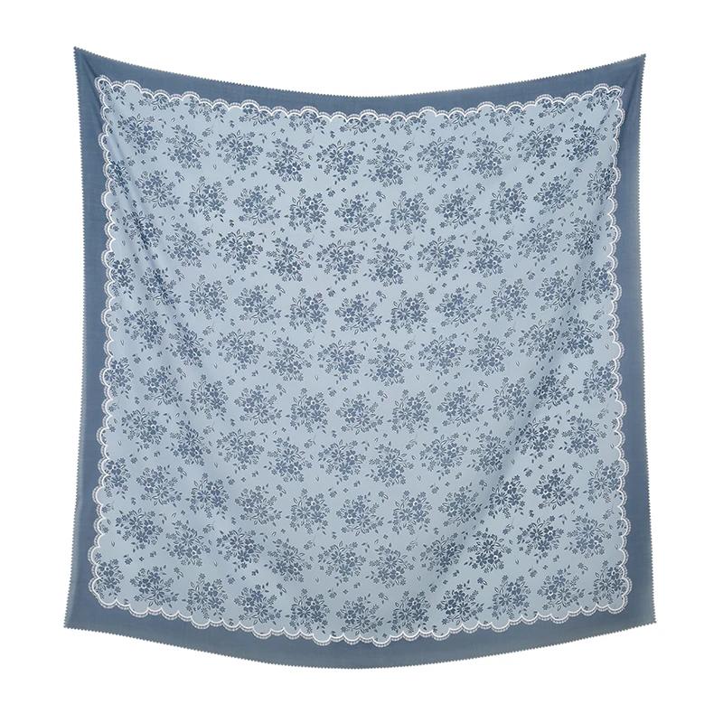 110*110cm Neuer Baumwoll-Leinen-Quadratischer Schal Damen Kopftuch Blumenmuster Halstuch Schals Kopftuch Bandanas Haargummi Stirnbänder