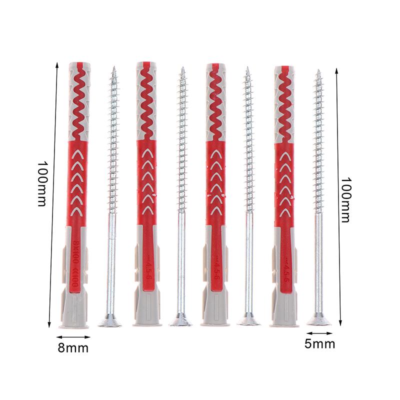4Set Contractor-Strength Anchor Expansion Pipe Screw Kits Intelligent M8/M10 Pipe Safety Nylon Expansion Nails