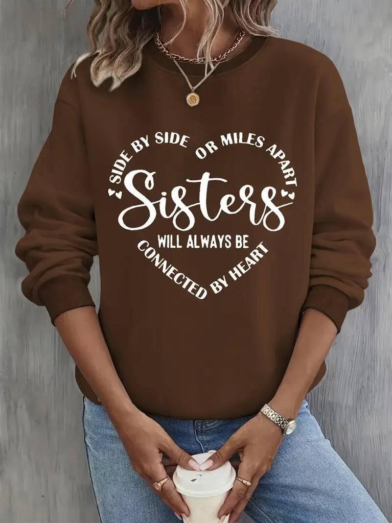 2025 Women's Casual Round Neck Loose Pullover Digital Print Hoodie