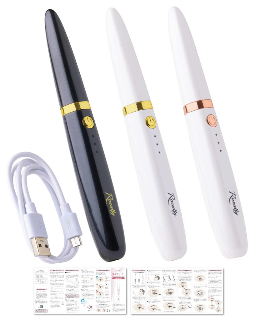 Rozally Hot Hot Eyelash Hot Curls Black X Gold [Eyelist Supervised] Curler, Curler, Curler, Eyelashes, Rechargeable,