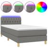 Maison Exclusive - Sommier à lattes de lit avec matelas et LED Gris foncé 90x200cm