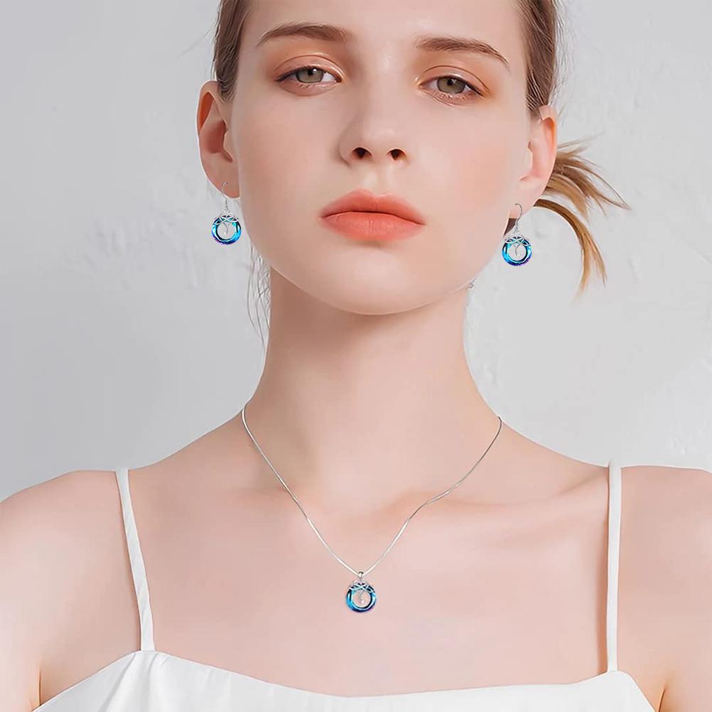 For Daughter I Love You Crystal Necklace Earrings Gift for Daughter Jewelry Pendant Father Daughter