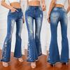 Women's 3D Embroidery Flare Jeans
