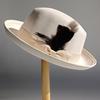 Men's Feathered Jazz Wool Panama Hat, European and American Style Wide-brimmed Party Hat, Fashion Accessory