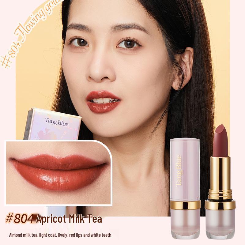 

Матовая помада Tang Blue: Мягкий фокус, Нелипкая, Шелковистая, Легкая, Не сушащая формула