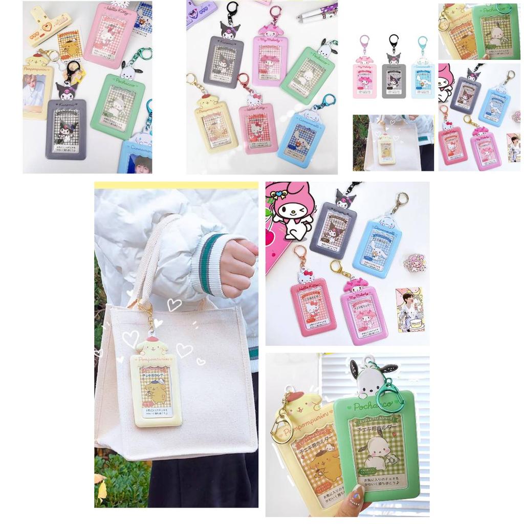 Cute Pvc Cartoon Keychain Holder With Photo Slot And Coin Pocket