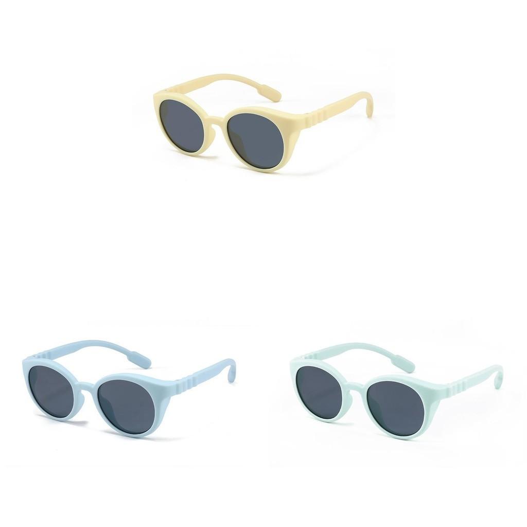 2024 New Trend Kids Polarized Sunglasses Fashion Silicone Round Frame Children's Shades S8293 Uv400