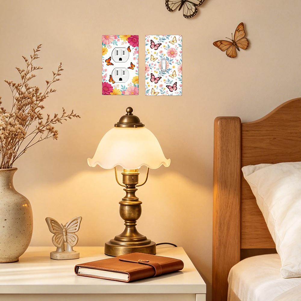 16 Pcs 8 Styles PVC Stickers Switch Stickers Butterfly 115x70mm 2pcs/style