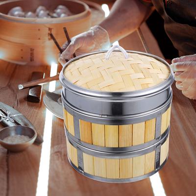 Stainless Steel Bamboo Steamer Set 20 Steamer Baskets 20 Lids Practical Food Steamer for Cooking Organic Dumplings Eye for Small